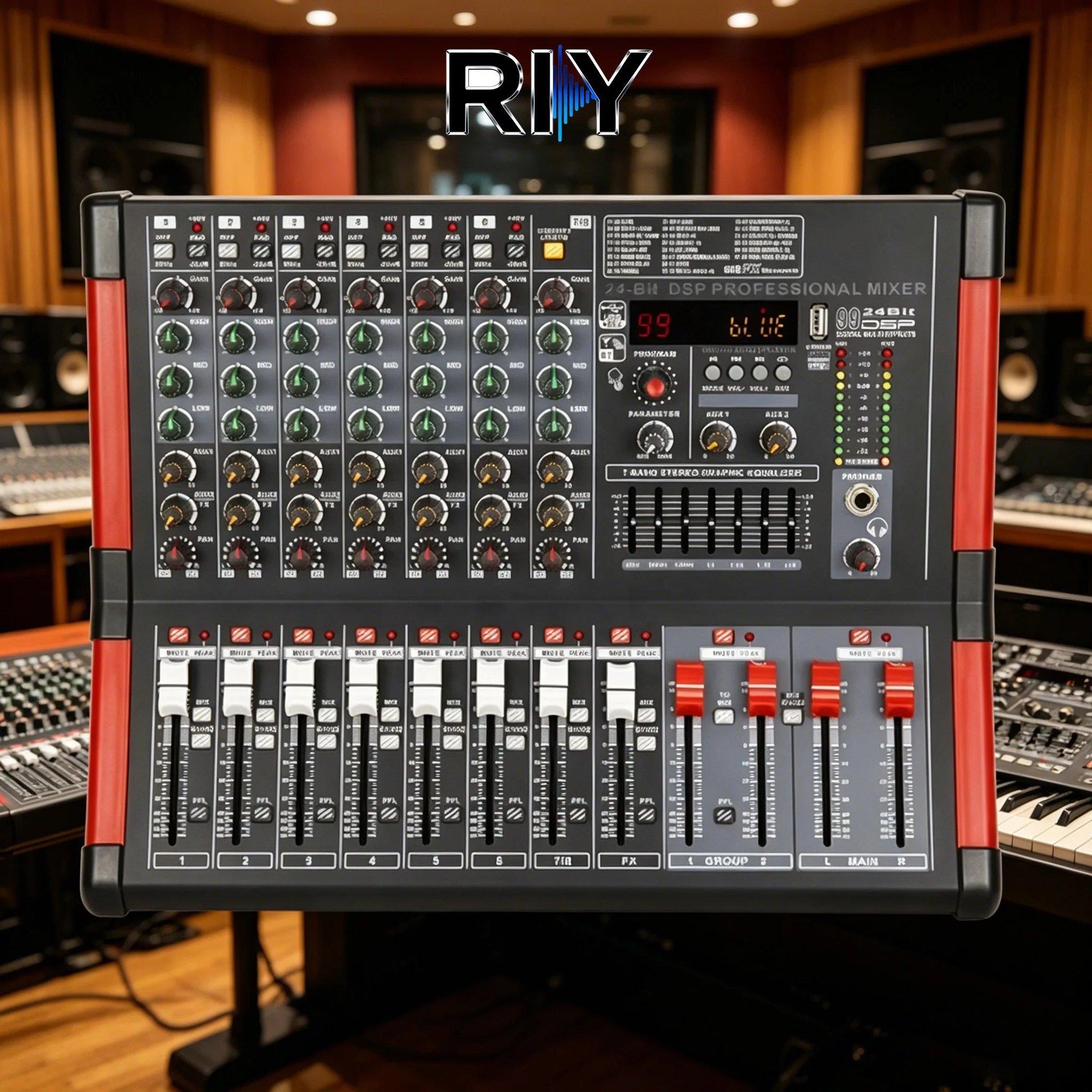 XP Professional Console Mixer 6/8/12 Channel 99 DSP Digital Mixer DJ Controller Audio Mixer with USB for Stage Performance