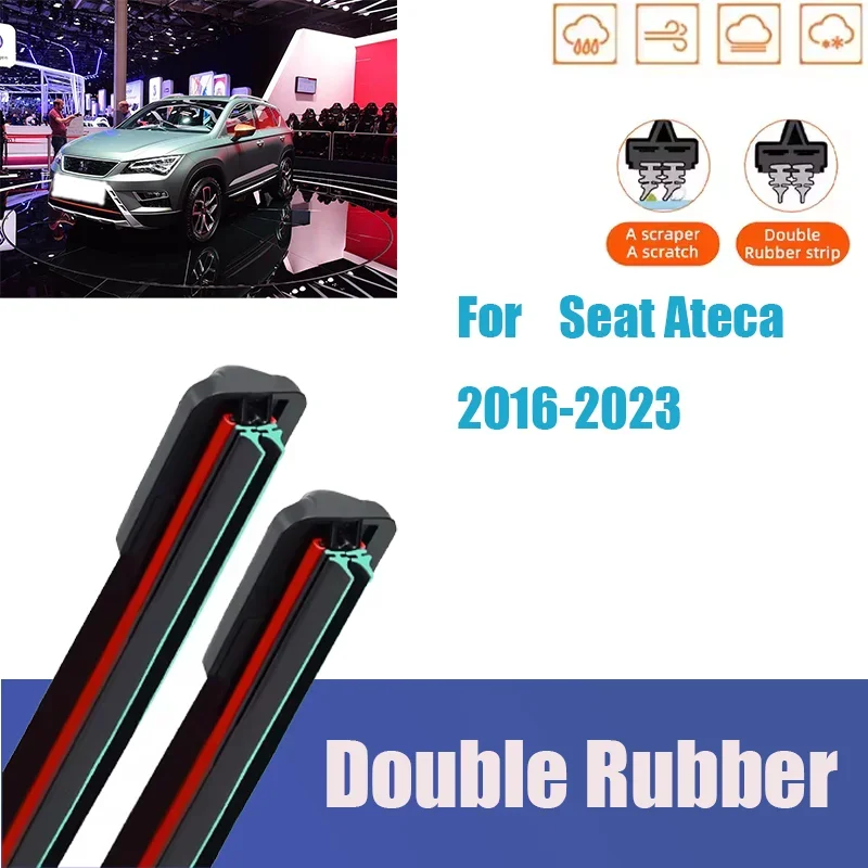 

For Seat Ateca 2016-2023 Front Windshield Wiper Blades 26 Inch + 18 Inch Automotive Car Windscreen Wipers Replacement Parts