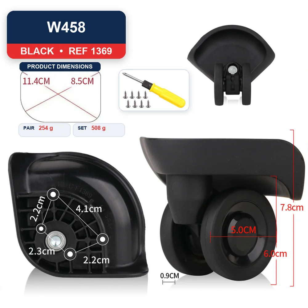 Replacement Luggage Wheel For Roger LOJEL1369 For Roger L1369 Silent Smooth Rolling Caster Repair Part