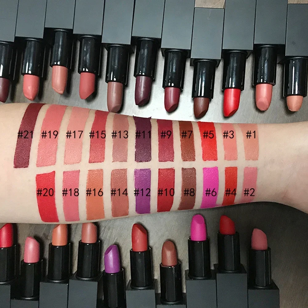Custom Logo 21 Colors Magnetic Lipstick Pigment Long Lasting Waterproof Moisturizing Non-stick Non-fading Private Label Makeup