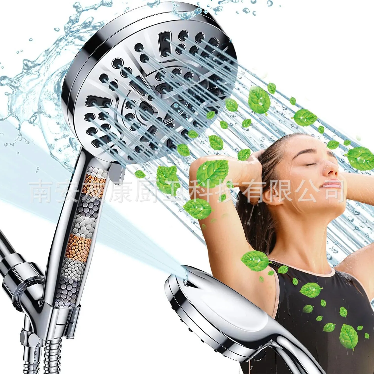 

Cross-border American with Filter Pressurized Handheld Head 8 + 2 Function Spray Gun Water Shower Set