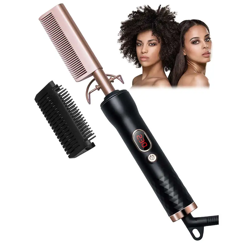 Electric Heating Comb Fast Heating Portable Travel Anti-Scald Beard Straightener Hair Styling Tool 2 in1 Hot Comb