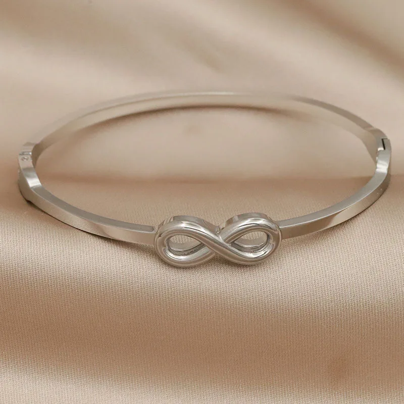 Stainless Steel Metal Twist Bow Bangles Bracelets for Women Fashion Brand Jewelry Unique Thin Bangles Party Accessories Gifts