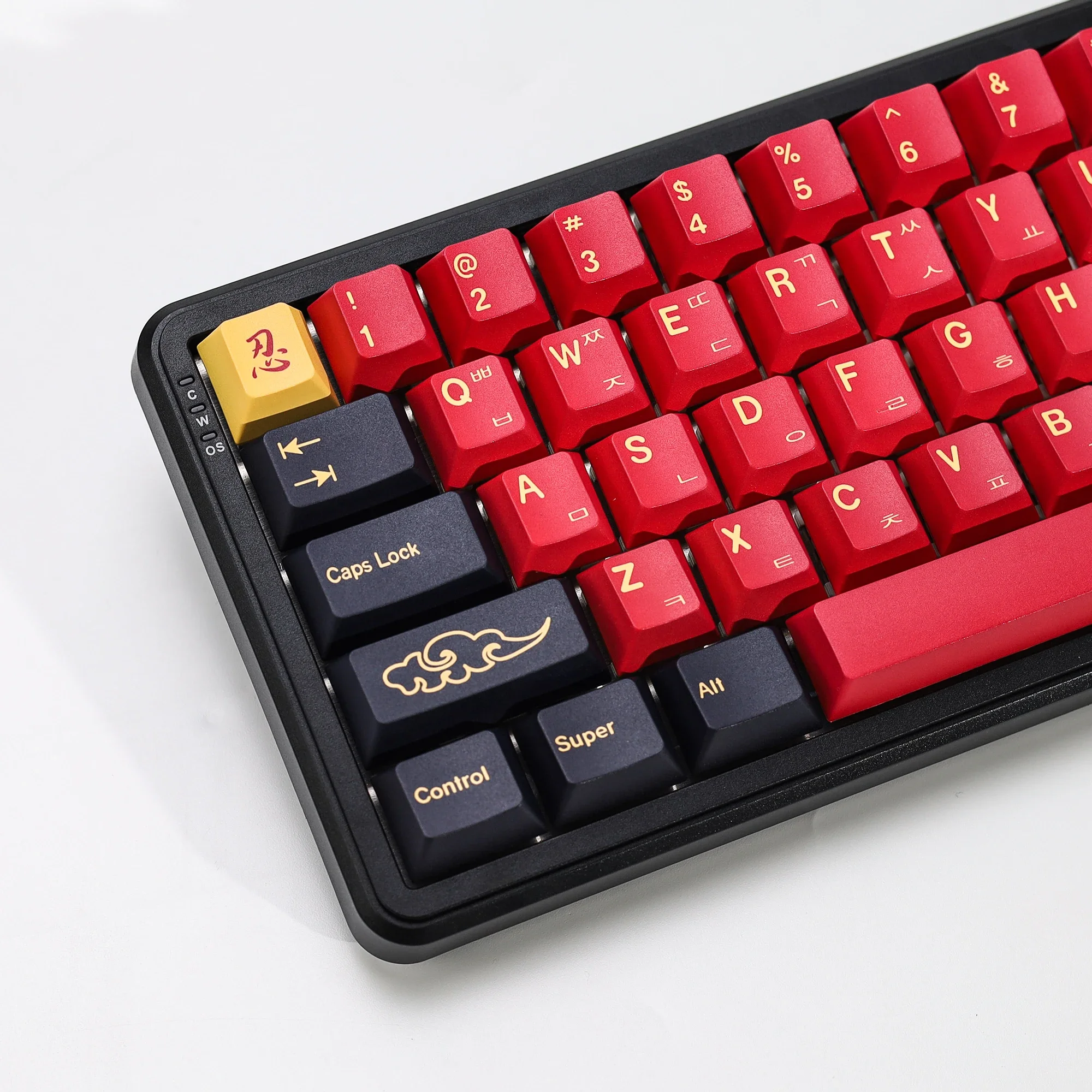 KBDiy Koreanische Tastenkappen Retro GMK Red Samurai Cherry Profile PBT Ailce Tastenkappen-Set für 60% Gaming Mechanische Tastatur – Detail 17