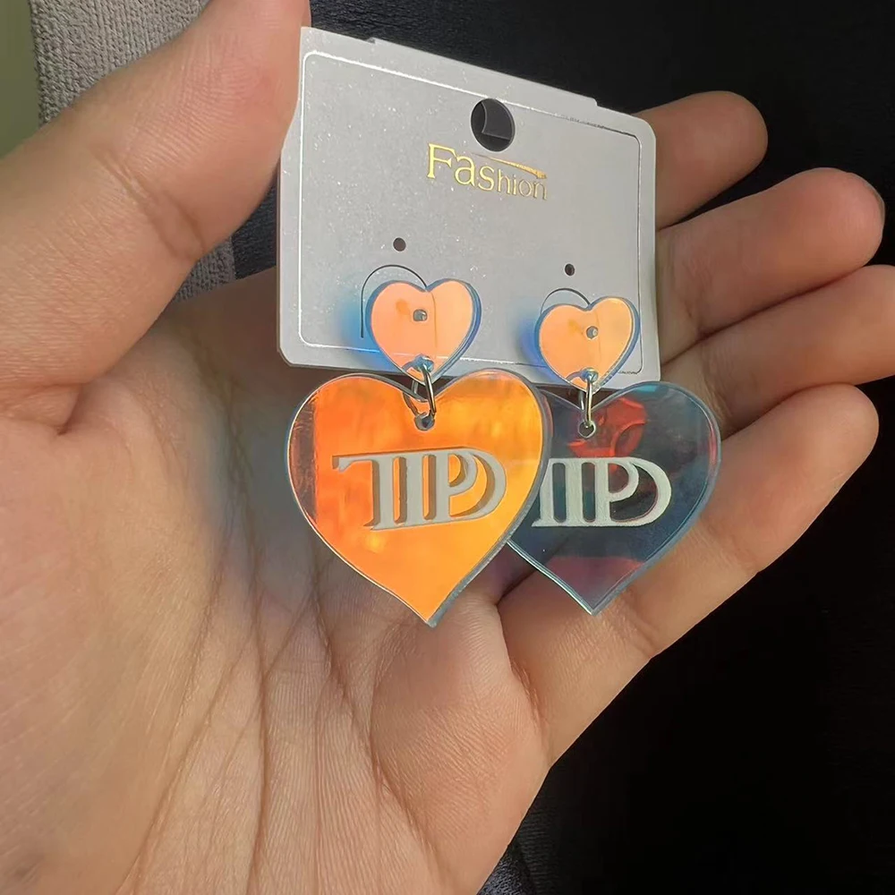 Taylor the Swift TTPD-Boucles d'oreilles pendantes en acrylique, double face, nouvel album de musique, the Eras Tour, bijoux pendants pour TS Song GérPD