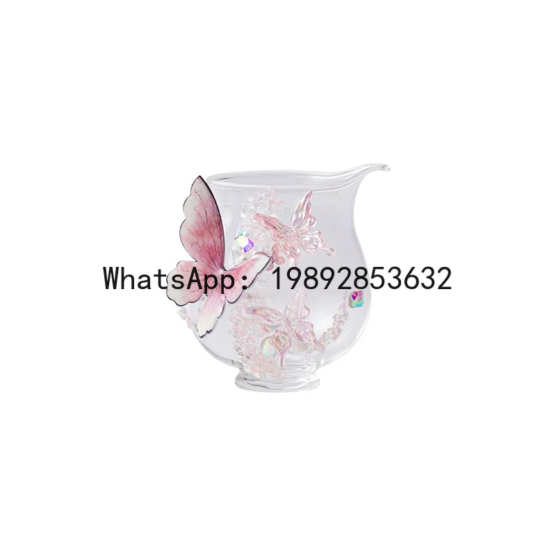 X4-2 pure handmade high borosilicate heat-resistant glass fair cup creative butterfly tea dispenser even cup household