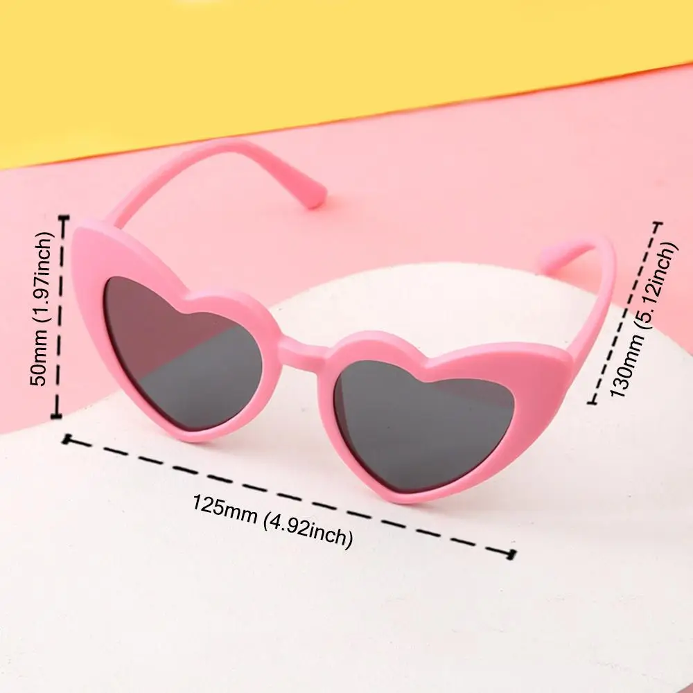 Kids Heart Sunglasses Toddler Sunglasses Vintage Heart-Shaped Glasses for Boys Girls 3-9 Years Outdoor Children Cartoon Eyewear