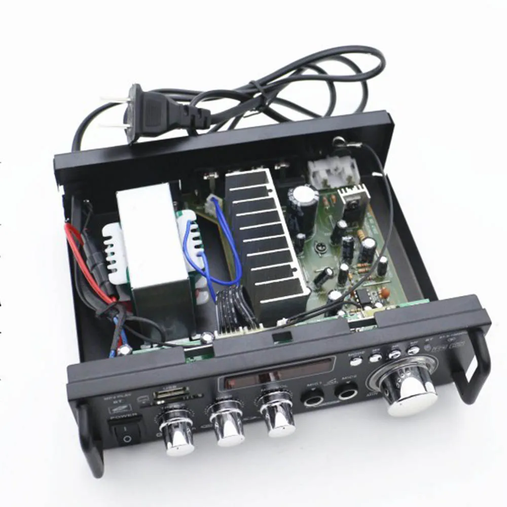 BT-298A Digital Mini HiFi Stereo Audio Amplifier BT 2CH LCD Display 300W+300W EU Plug Bluetooth-compatible FM USB Radio Remote