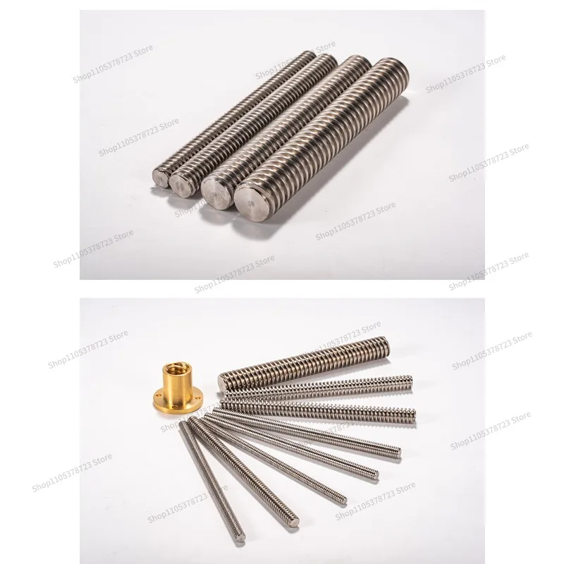 For T16 Lead Screw 304 Stainless Steel Trapezoidal Screw Lifting Transmission Screw T16 Lead 3 4 8