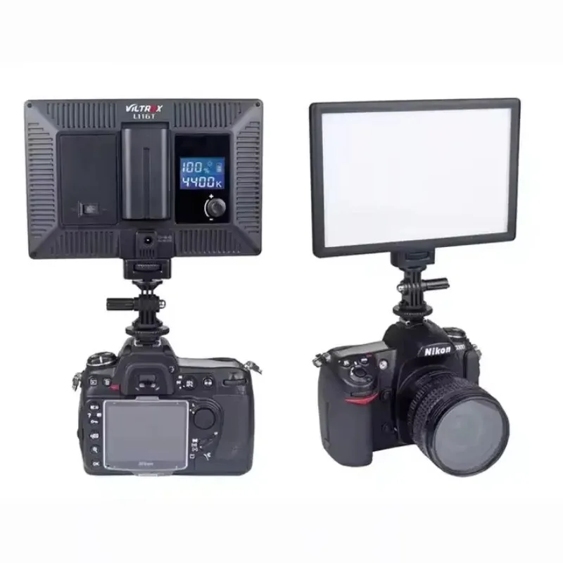 Новый профессиональный светодиодный видеосвет Viltrox L116T 2026 года для камер Nikon и Canon, светодиодная панель-осветитель для камеры
