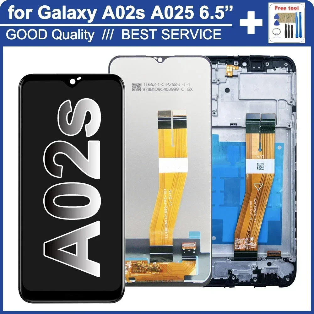 6.5\'\' A02s LCD for Samsung Galaxy A02s A025F LCD Display Screen Panel Replacement for Samsung A02s A025 Screen A025F/DS A025G/DS