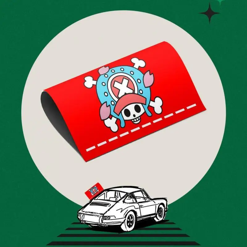 قطعة واحدة من ملصق غسيل السيارات بشعار علامة تزيين ملصق سيارة مقاوم للماء قرد السيارة د. لوفي توني توني تشوبر هدية تزيين السيارة