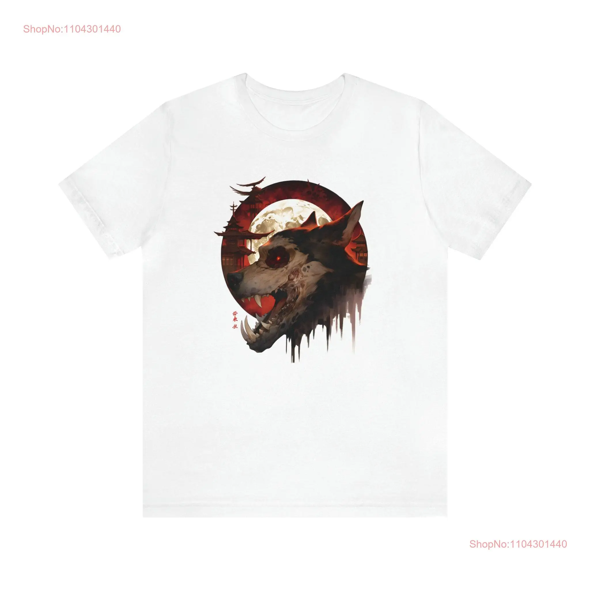 Zombie Wolf T Shirt Animal Halloween Anime Convention Creepy Costume long or short sleeves