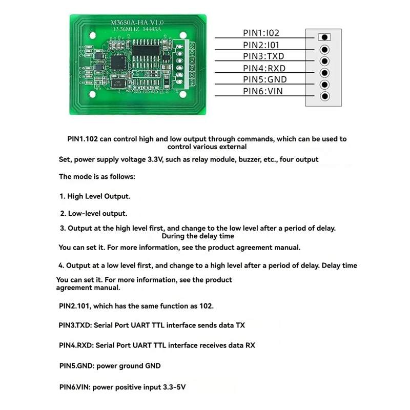 최고 거래 M3650A-HA RFID 리더기 13.56Mhz IC 카드 리더기 UART TTL 3.3-5V RFID 태그 리더기 F08 S50 S70 카드 리더기 모듈