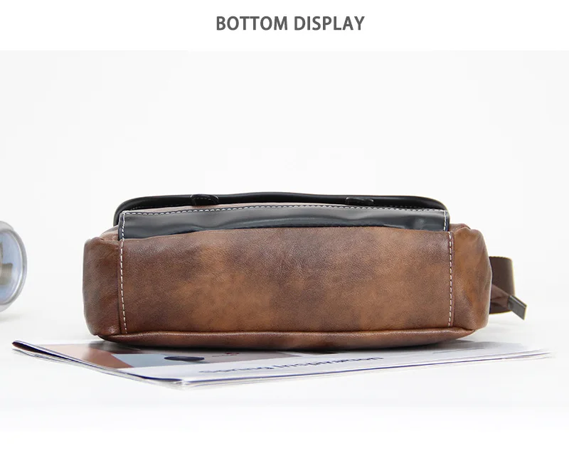 Vintage Umhängetasche für Herren, Modisches Design, Luxuriöse Weiche Leder-Umhängetaschen für Männer, Männliche Kuriertaschen – Detail 7