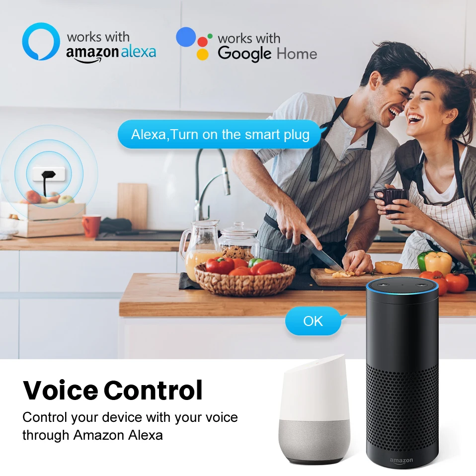 Tuya 16A Brazil Standard WiFi Smart Plug with Power Monitor, Smart Life APP Smart Socket Voice Work for Google Home Alexa image 2