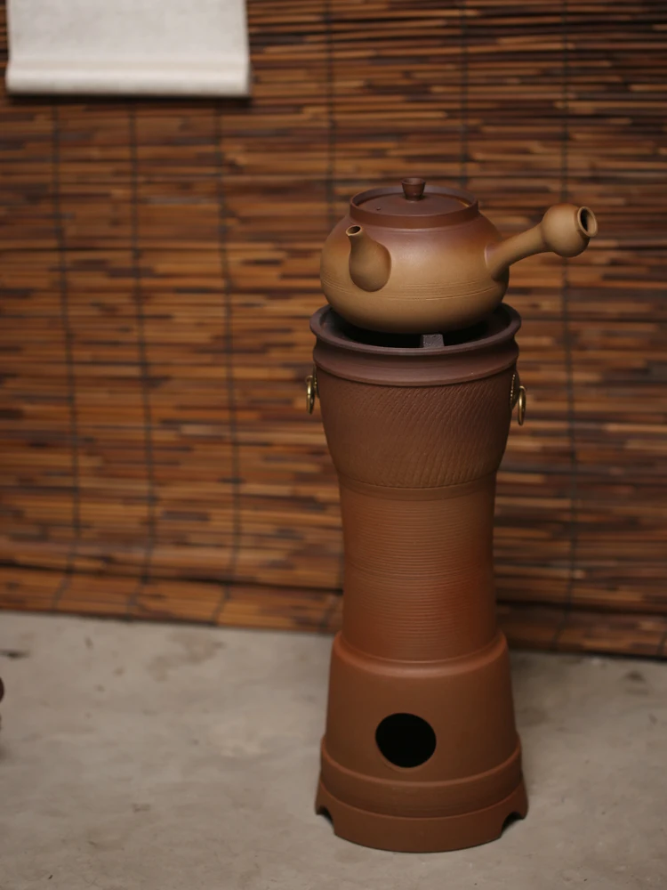 

Retro High-Sle Cerc Charcoal Stove with Tea Pot for Outdoor Use High-Legged Water Boiler Gongfu Tea Set Traditional Chin...
