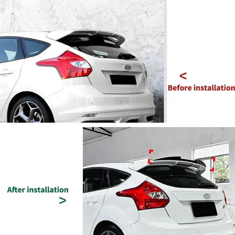 Car Rear Trunk Roof Lip for Ford Focus MK3 ST-Line ST 2011 2012 2013 2014 2015 2016 2017 Spoiler Wings Body Kit Automobiles