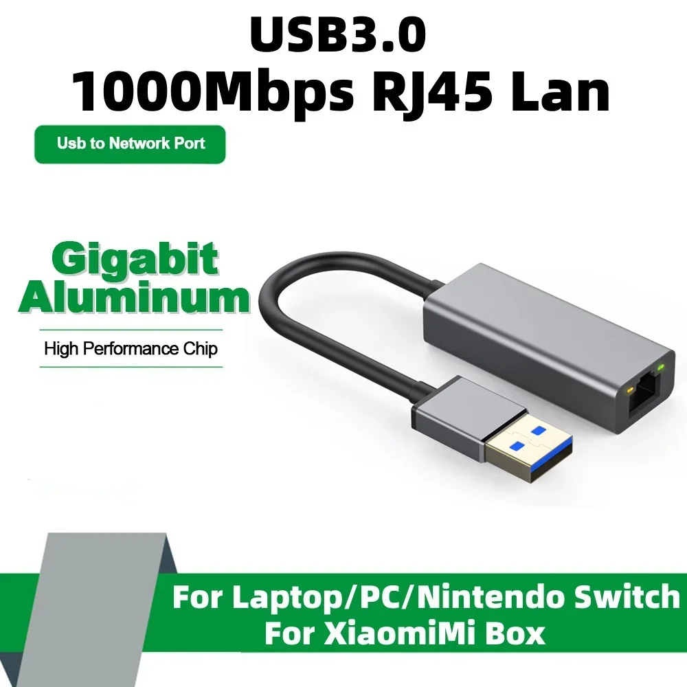 1000Mbps USB Gigabit Wired Network Card USB 3.0 to RJ45 Ethernet Lan Adapter for Notebook MacBook Xiaomi Mi Box Nintendo Switch