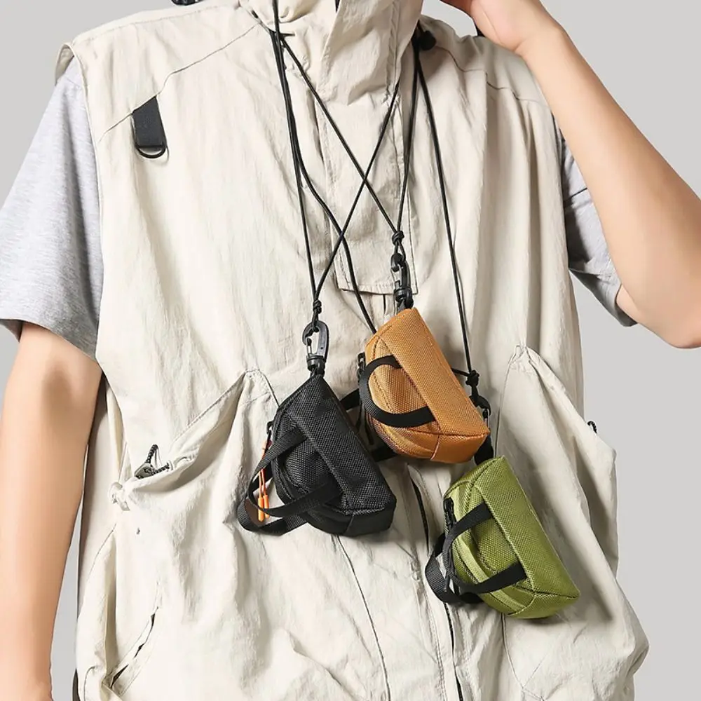

Mini Oxford Cloth Crossbody Bag Harajuku Portable Neck Hanging Bag Korean Style Casual Men Purse Daily Zipper Pouch