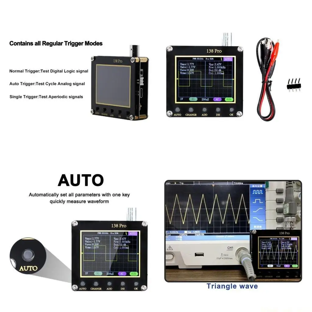 

A2BE 138 2.4"T Mini Automotive- Oscilloscope 200Khz Digital Oscilloscope Portable