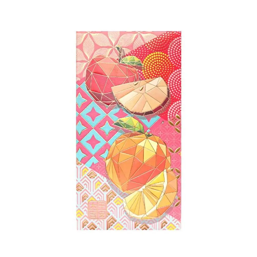 6Pcs/set New Year Decorations Red Envelope Spring Festival Supplies Greeting Card Luck Money Bag Peacock Bronzing Red Pocket
