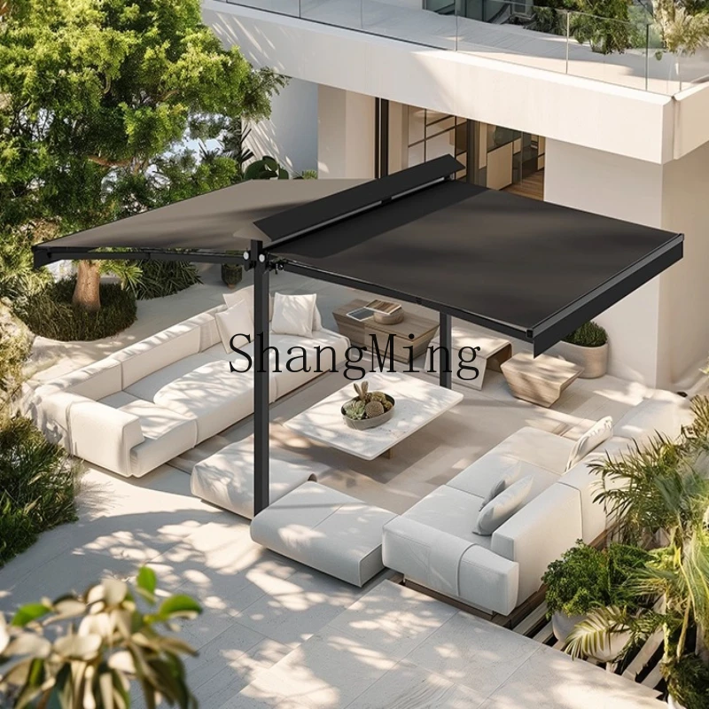 

ZYY double open sunshade telescopic canopy balcony commercial tea restaurant outdoor mobile canopy