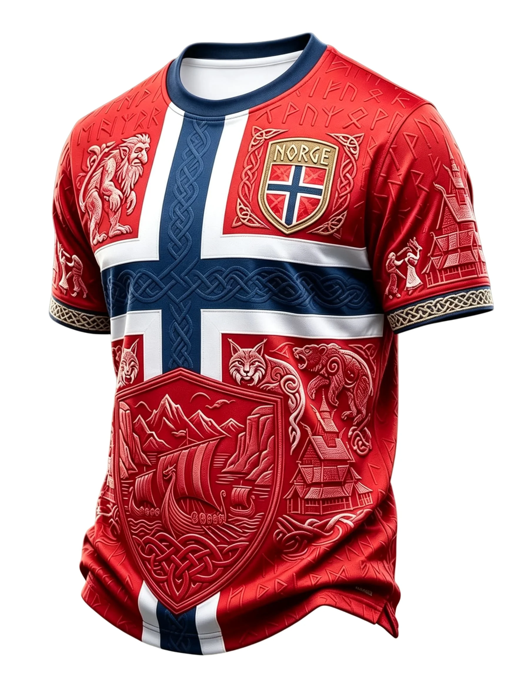 2026 Norwegen Viking-Stil 3D-Druck Jersey Herren Damen Sommer Sport Outdoor T-Shirt Atmungsaktiv Schnelltrocknend Streetwear Kleidung – Detail 2