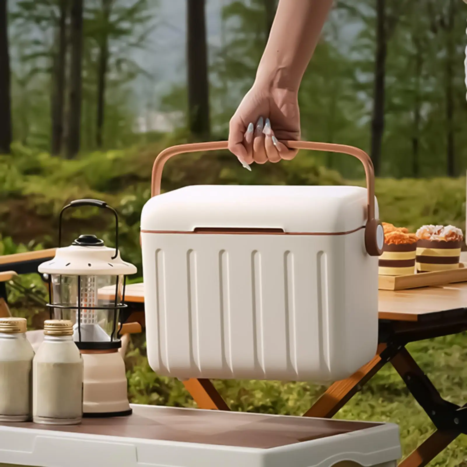 

Изолированный холодильник, небольшой холодильник с 6 пакетами льда, 6 л, охладитель для пикника, портативный сундук для льда для ежедневных путешествий, спорта на открытом воздухе