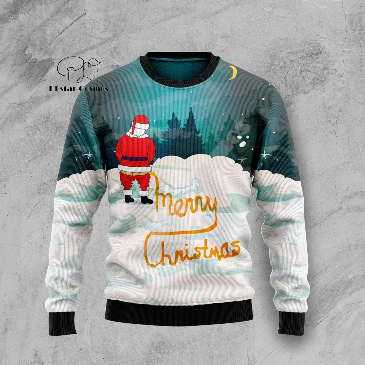 Christmas Xmas Tree Santa Claus Tattoo Cat Animal Deer Bear Ugly Sweater Streetwear 3DPrint Harajuku Casual Winter Sweatshirts A