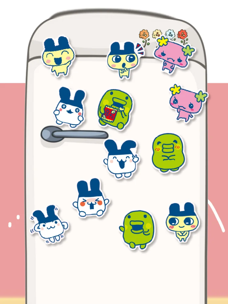 Nuovo modello Tamagotchi Simpatico cartone animato Creatività Attrazione magnetica morbida Magnete da frigorifero Arredamento per la casa Decorazione senza traccia