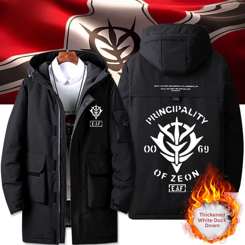 

Winter Warmth Cartoon Surroundings down Jaet Outerwear for Men And Women Mobile Suit Char's Counteratta Anime Themed