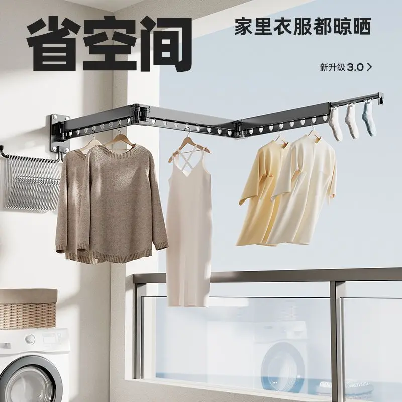 Stendibiancheria pieghevole, stendibiancheria multifunzionale per balcone a parete