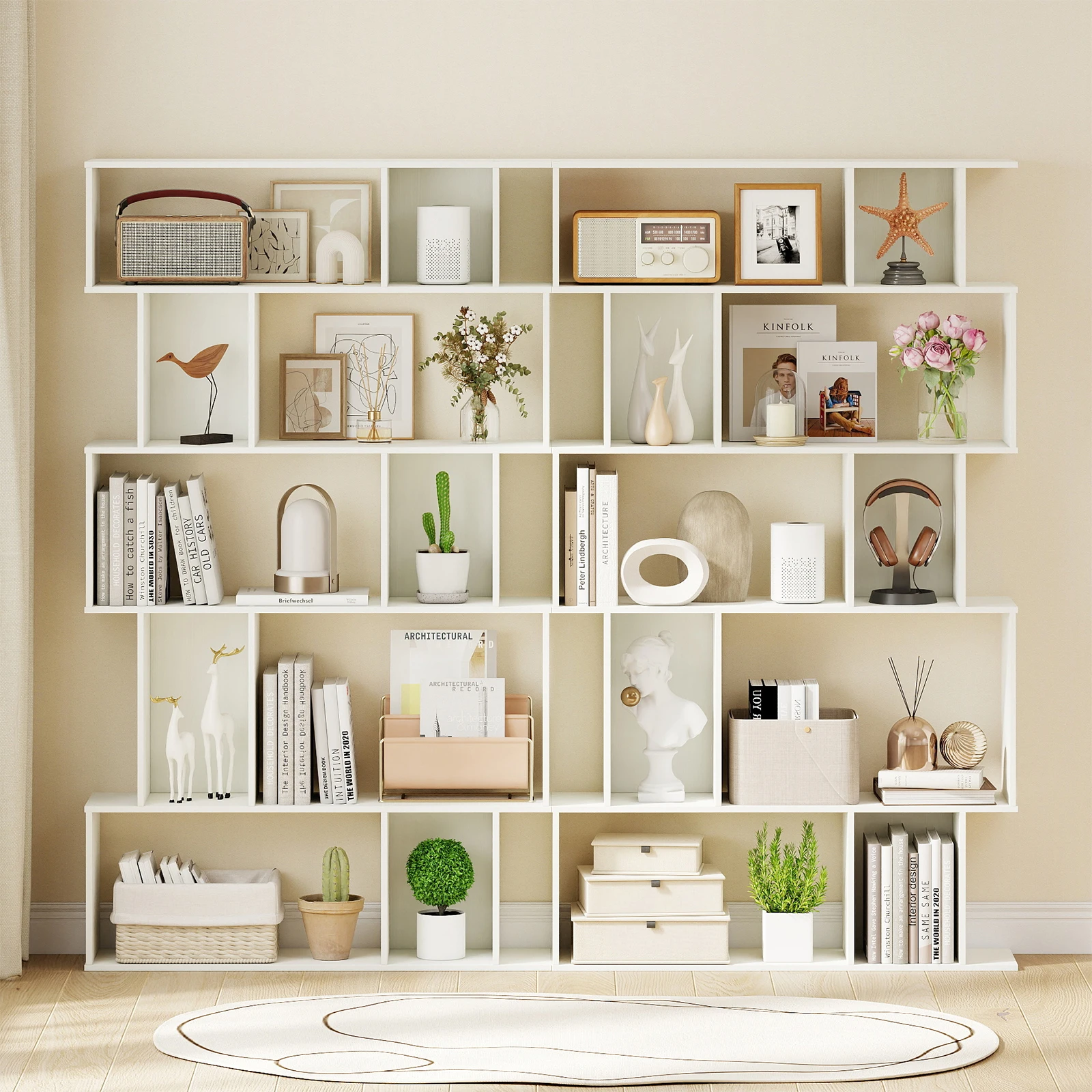 5 Katlı Geometrik Kitaplık, Aç - Bookshelf 5 Tier incelemesi ve fiyatı