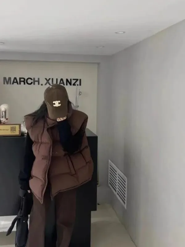 

plus Size 300 Pou Vest Women Fat MM Autumn Winter Loose Svel oulder Pad Vest Zipper Outerwear Warm Trendy Top