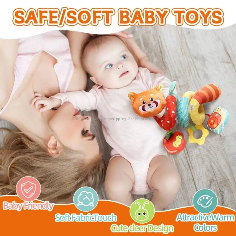 Jouet suspendu berceau bébé doux avec plusieurs Textures, jeu sensoriel éducatif pour les nouveau-nés les tout-petits,