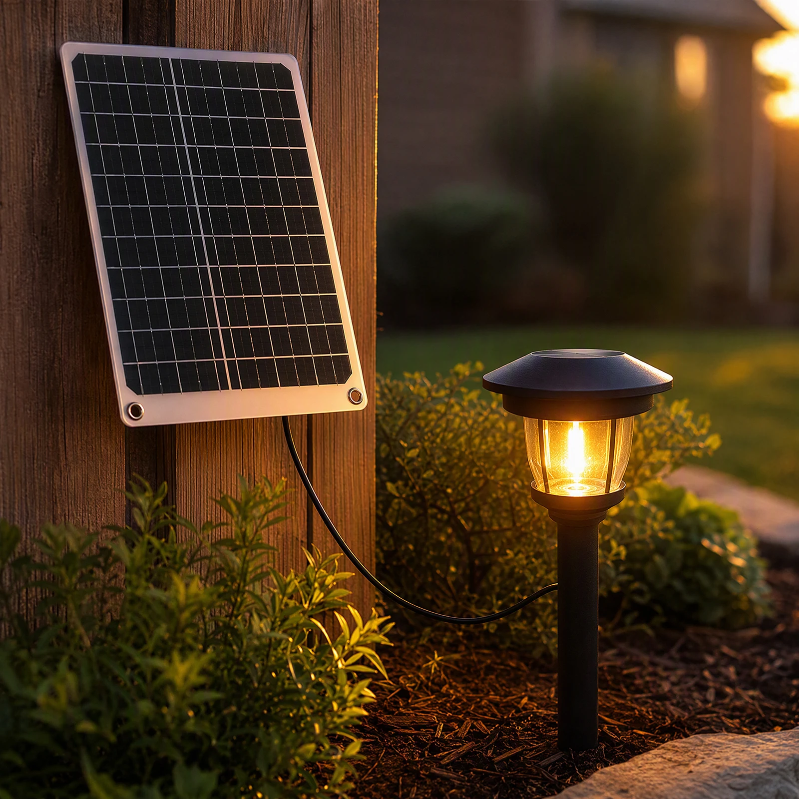 Solar Panel 11W 12V DC5521 Monocrystalline 24.5% Efficiency for Outdoor Surveillance Camera Garden Light Water Pump