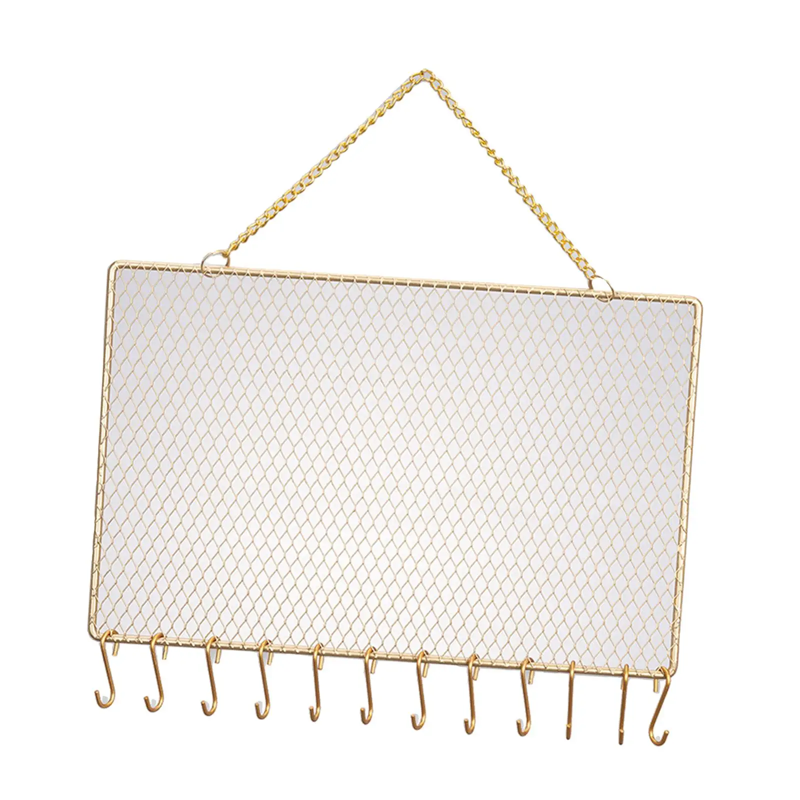 Wall Mounted Metal Diamond Display Rack Jewelry Organizer for Bedroom Girls