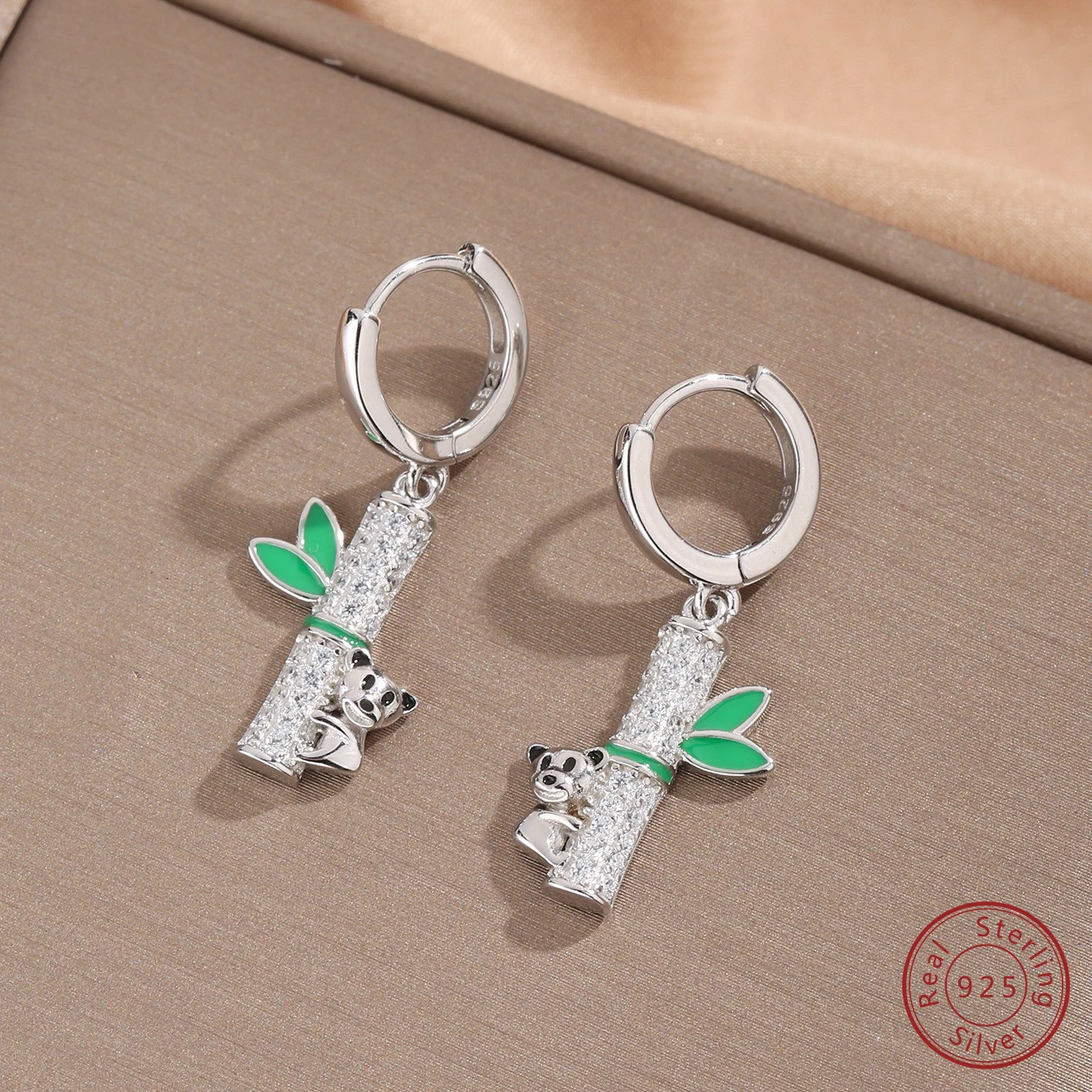 2024 Original design 100% 925 sterling silver personality bamboo zircon earrings woman fashion trend Jewelry Mother's Day gifts