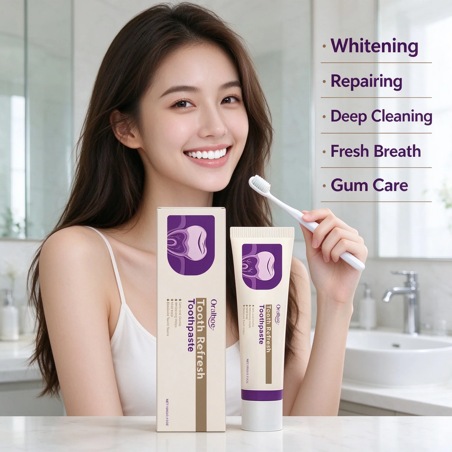 Hydroxyapatite Whitening Repair Toothpaste Remove Yellow Stain Restore Enamel Fresh Breath Oral Care