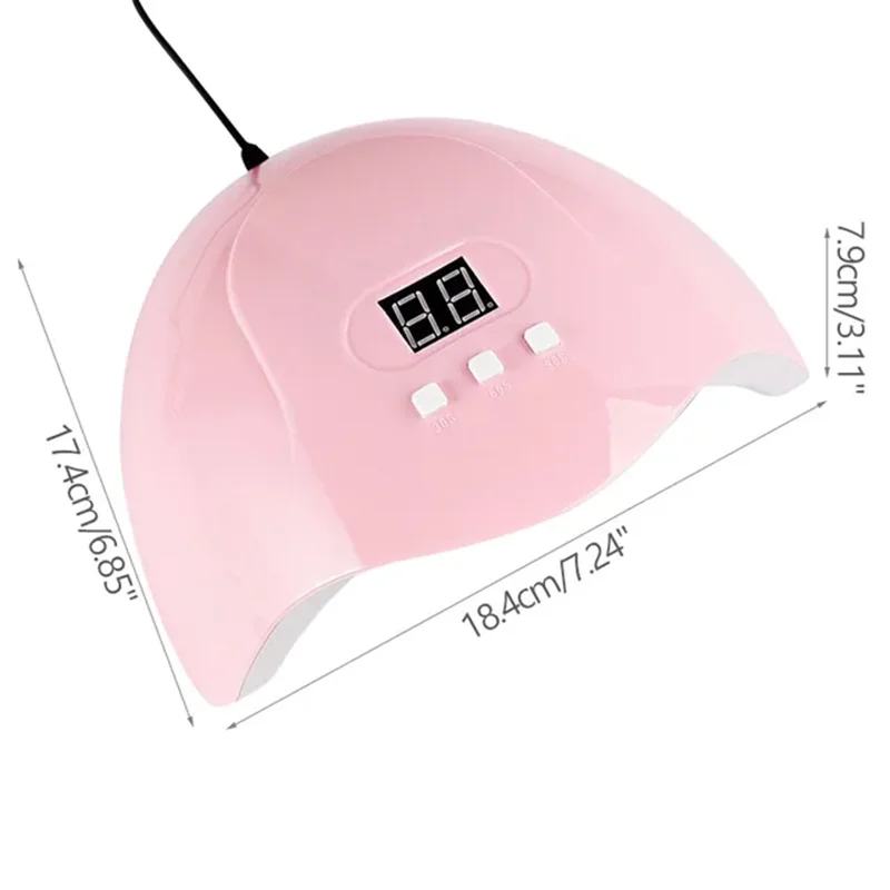 18 LED 54W Lampada per asciugare le unghie 30s Macchina per manicure intelligente ad asciugatura rapida Piccolo portatile USB 30/60/90s Temporizzazione UV Lampada per unghie Strumenti per asciugare