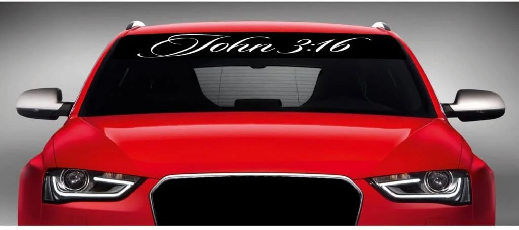 

For Noizy Graphics 40" x 4" John 3:16#1 Christian Car Windshield Sticker Truck Window Vinyl Decal