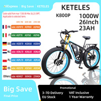 KETELES K800P Ebike 2000W Dual Motor 48V 23AH Hydraulic Brake Electric Bicycle Full Suspension 26*4.0 Fat Tire Electric Bike