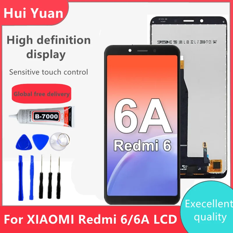 

ЖК-дисплей 5,45 ''для Xiaomi Redmi 6 с сенсорным экраном и дигитайзером в сборе, запасные части для Redmi 6A, экран с рамкой, оригинал