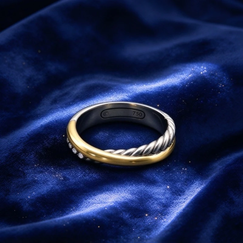 Minimalist Textured Twisted Cable Ring Women Spiral Stackable Finger Band Fashion Metal Jewelry Daily Outfit Birthday Gift Elegant Simple Statement Rings for Ladies Party Accessories