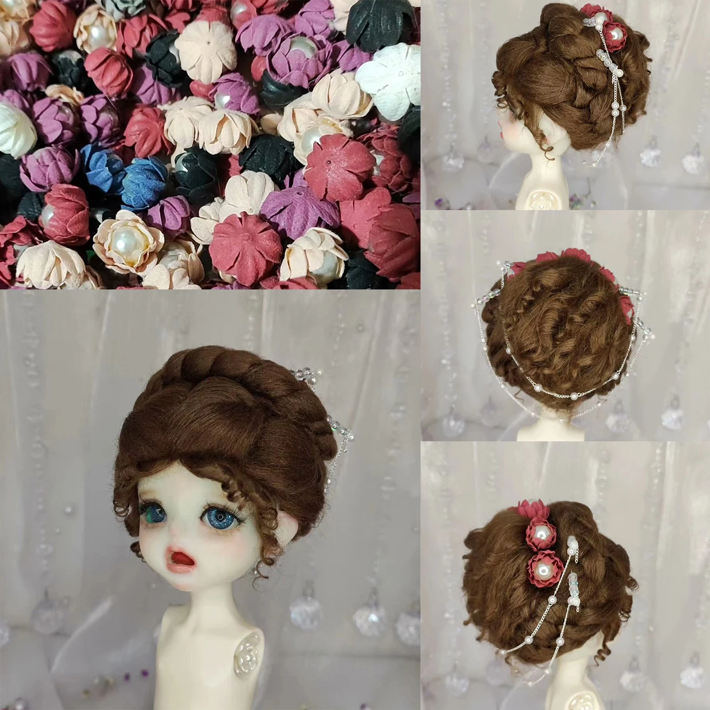 Wig For BJD SD Doll OB11 Toy Head Princess Wig Hair DIY Toy Wig Princess Doll Fake Hair Wig Can Customized