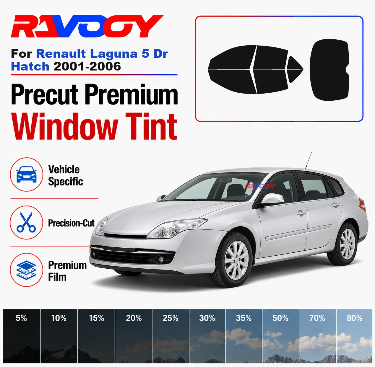 premium-precut-window-tint-kit-front-rear-windows-rear-windshield-for-renault-laguna-5-dr-hatch-2001-2006-nano-ceramic-film