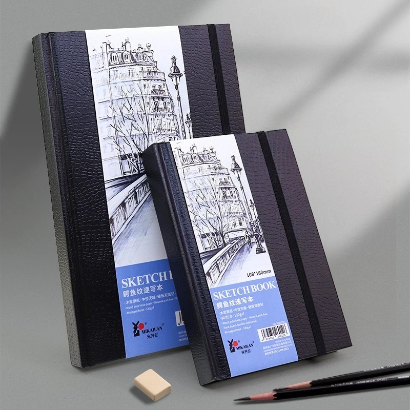 Crocodile Texture Sketchbook Student Painting Book Art Student A5/A4 Hard Shell Portable Hand-painted Sketch 130g 80 Sheets