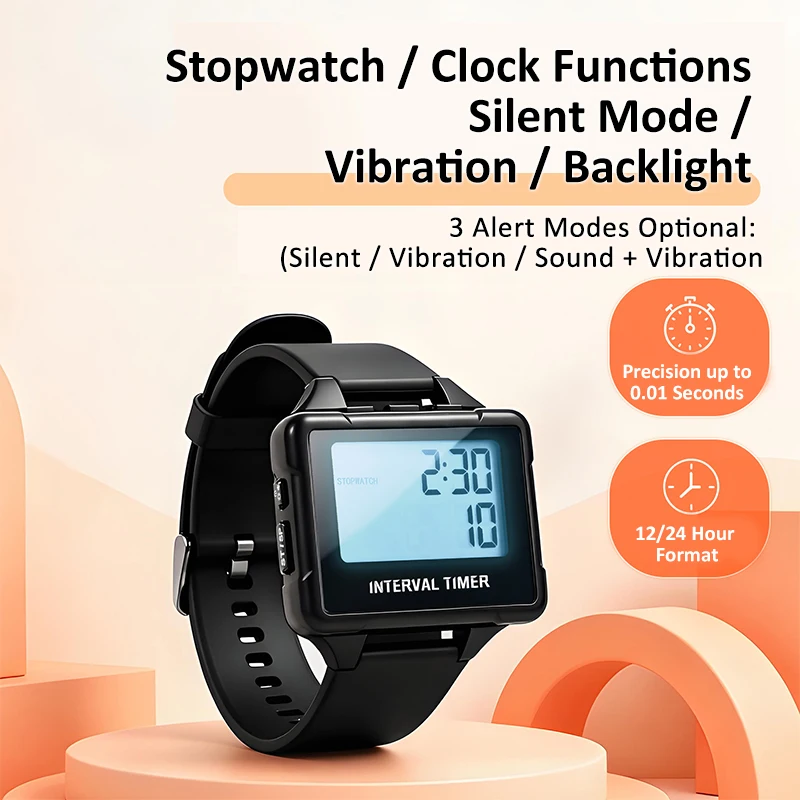 Interval Timer Sports Stopwatch Interval Workout Count Down & Up Timer 0.01s Accuracy Timer Tools Digital Watch With Backlight