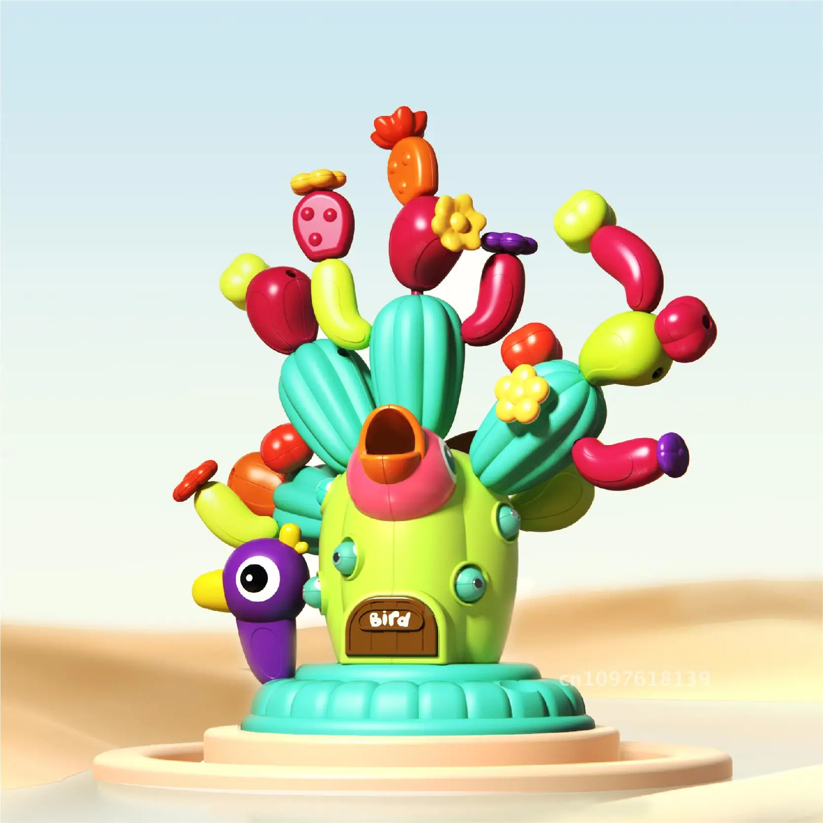 Bloques de construcción de Collage de Cactus variados, juguetes educativos para niños, iluminación y educación temprana